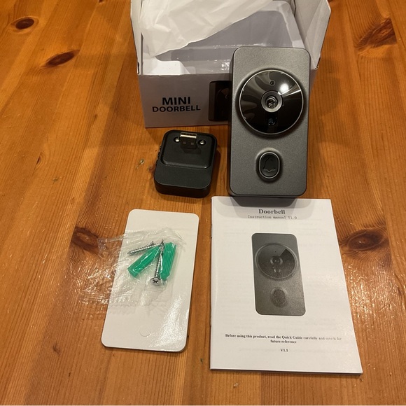 MINI DOORBELL CAMERA SYSTEM NEW HD WIFI SPEAKER NIGHT VISION GRAY CAPTURE IMAGES - Picture 7 of 8